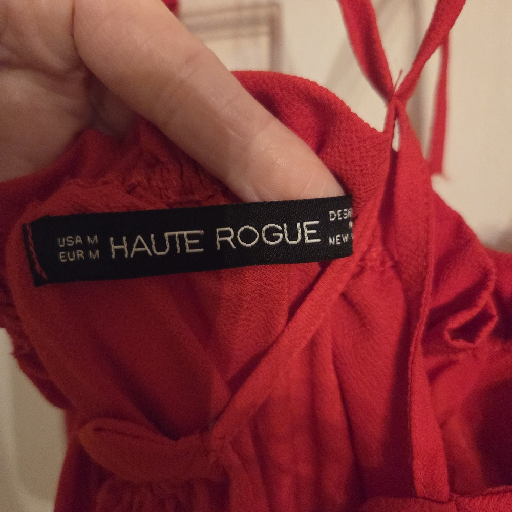 Haute Rogue Red Ruffled Off-Shoulder Dress - Picture 2 of 3